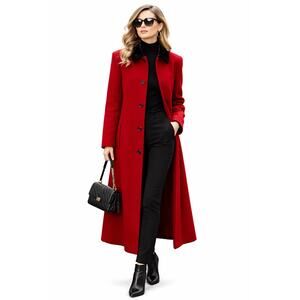 Vintage 90’s Red & black velvet long coat by MDP Mario De Pinto Large